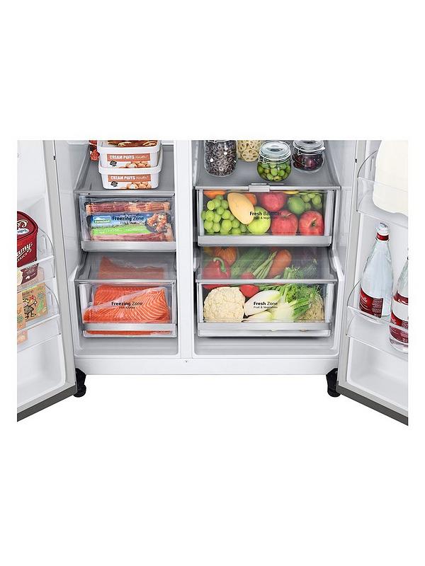 LG InstaView GSVV80PYLL Side-by-Side 60/40 American Fridge Freezer - Prime Silver - 655L - E Rated - Image 3